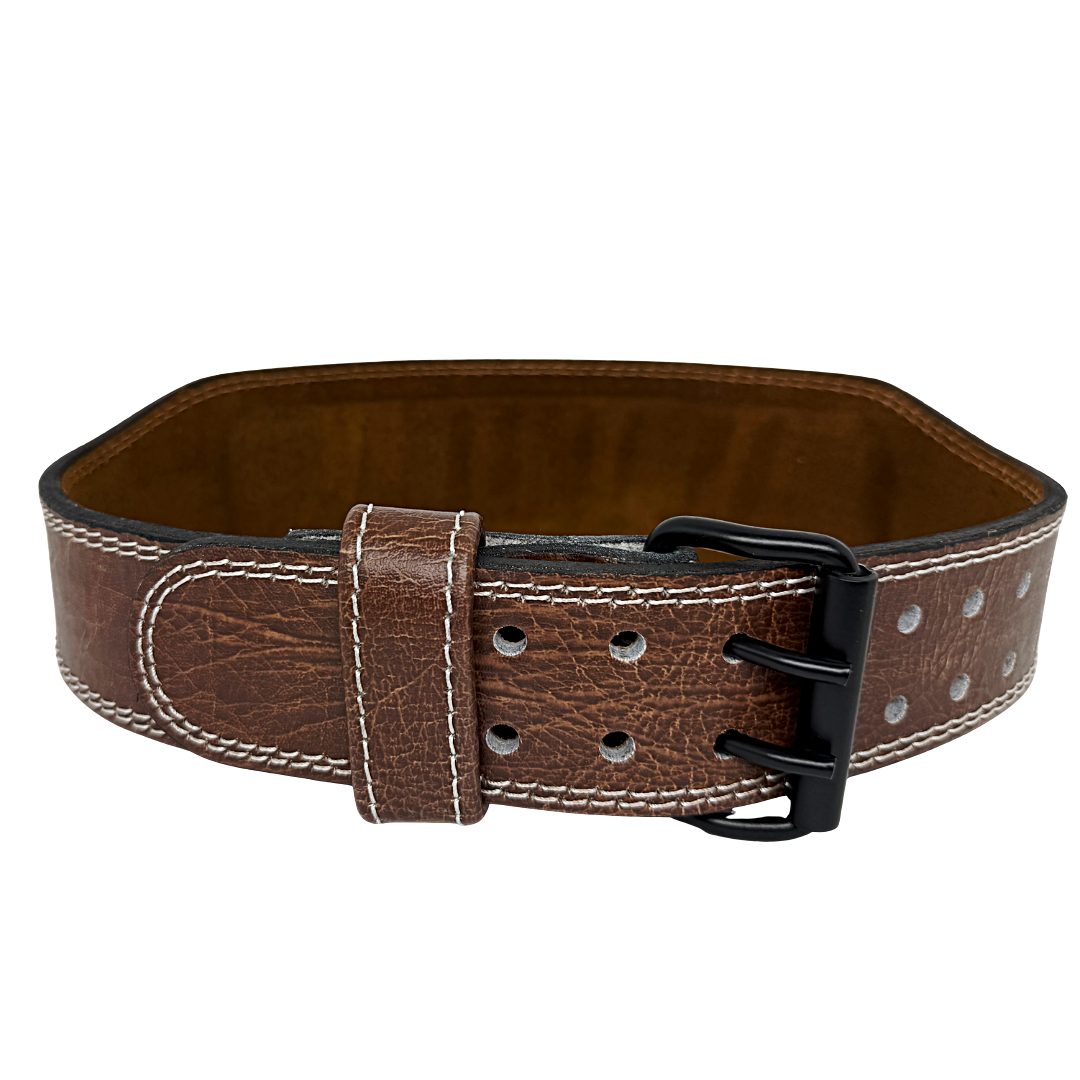 GSG Pro Gym Leather Belt Double Prong Gold Brown Edition