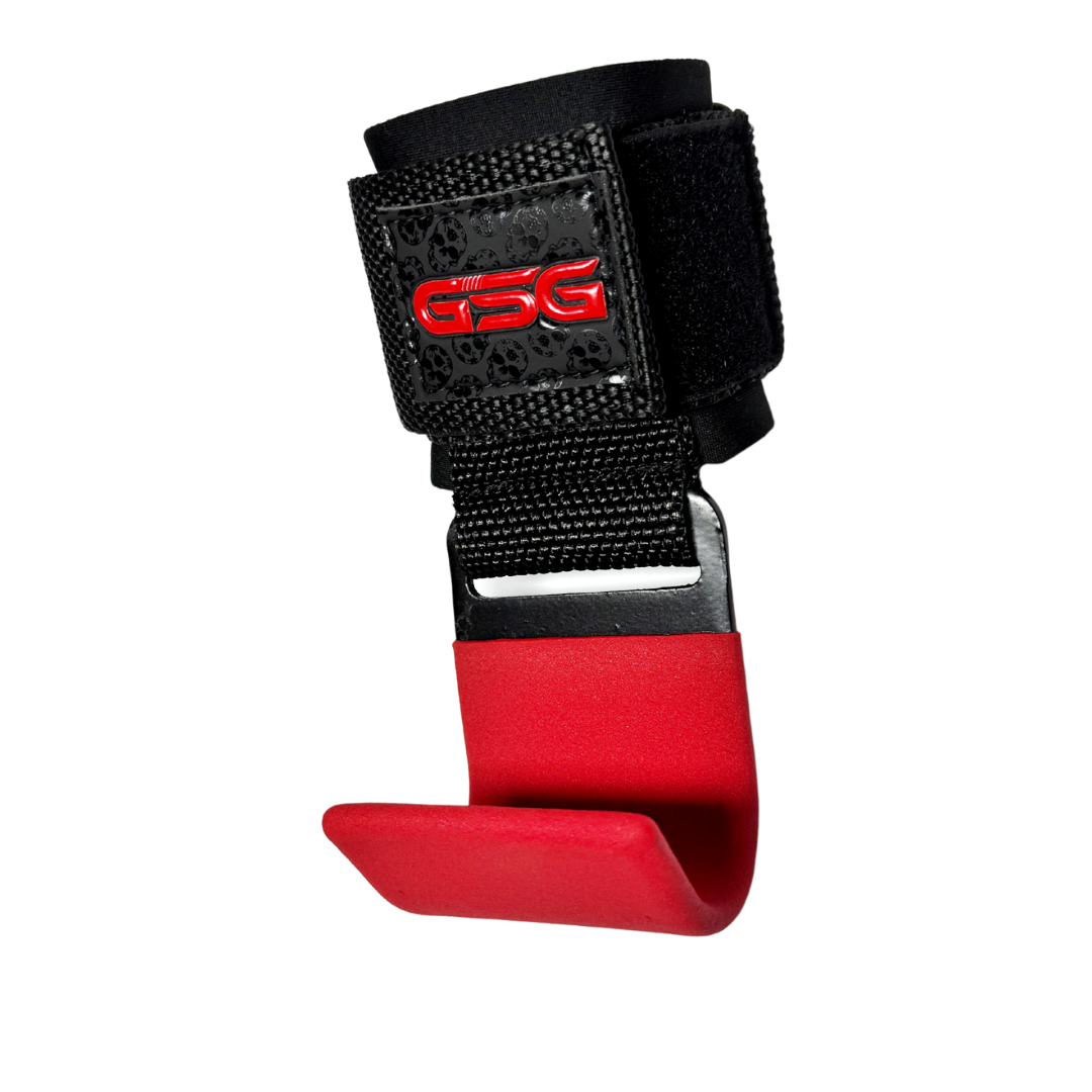 GSG Heavy Duty Weight Lifting Hooks-Red
