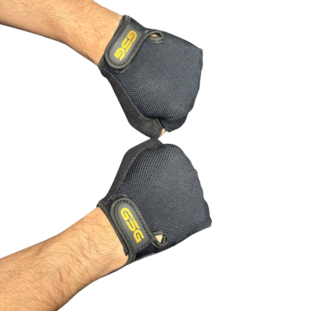 Strong Grip Fingerless Gym Gloves –Black