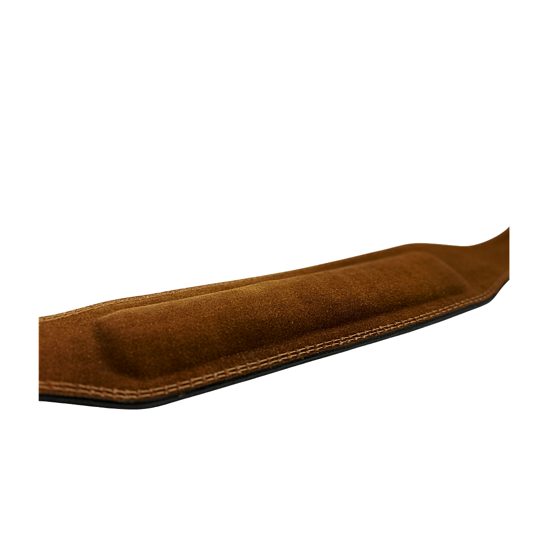 GSG Pro Gym Leather Belt Double Prong Brown White Edition