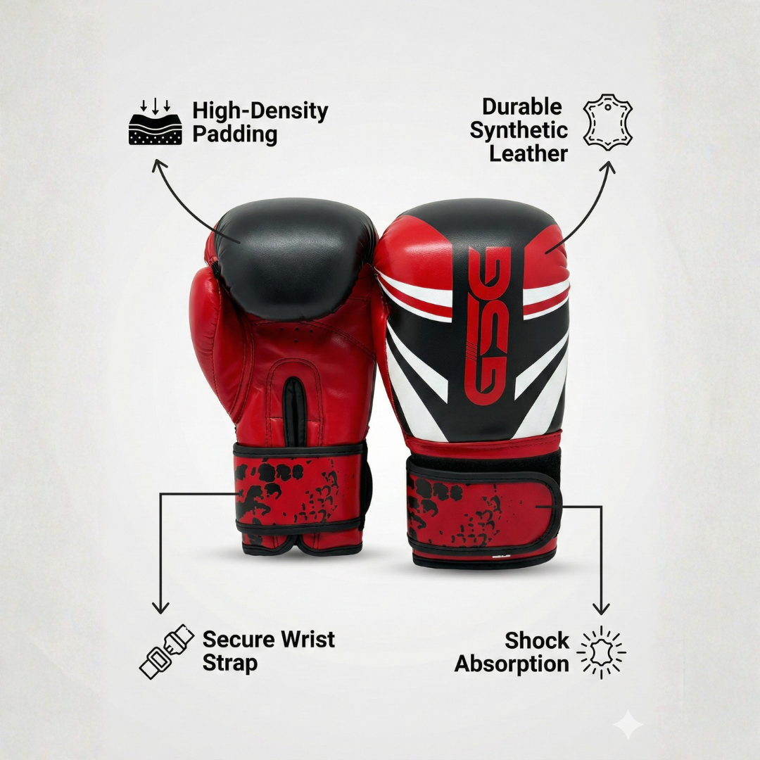 GSG Youth Pro Boxing Gloves for Kids and Teens 5 to 17 Years – RED