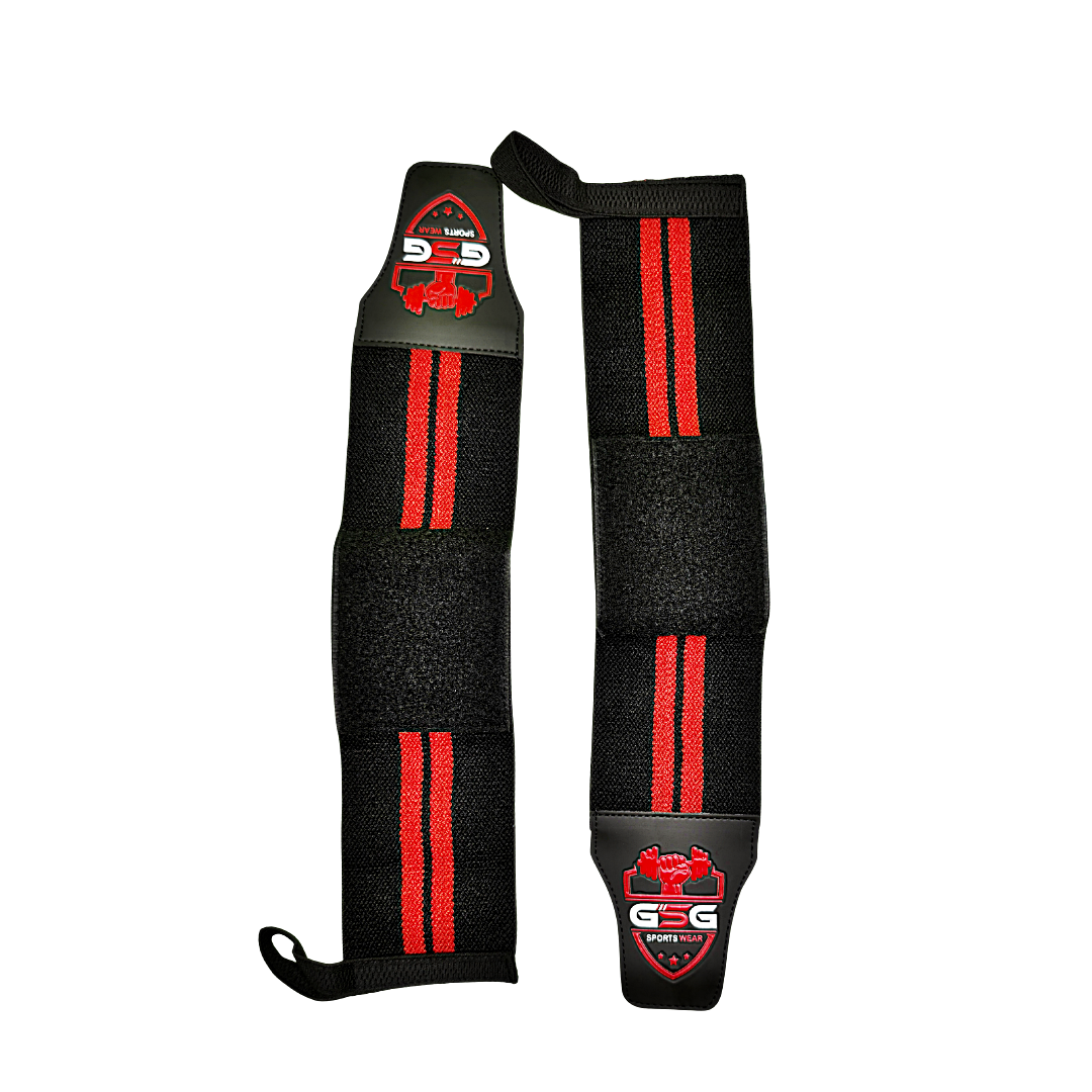 Wrist Straps – Red & Black| GSG Sports Wear