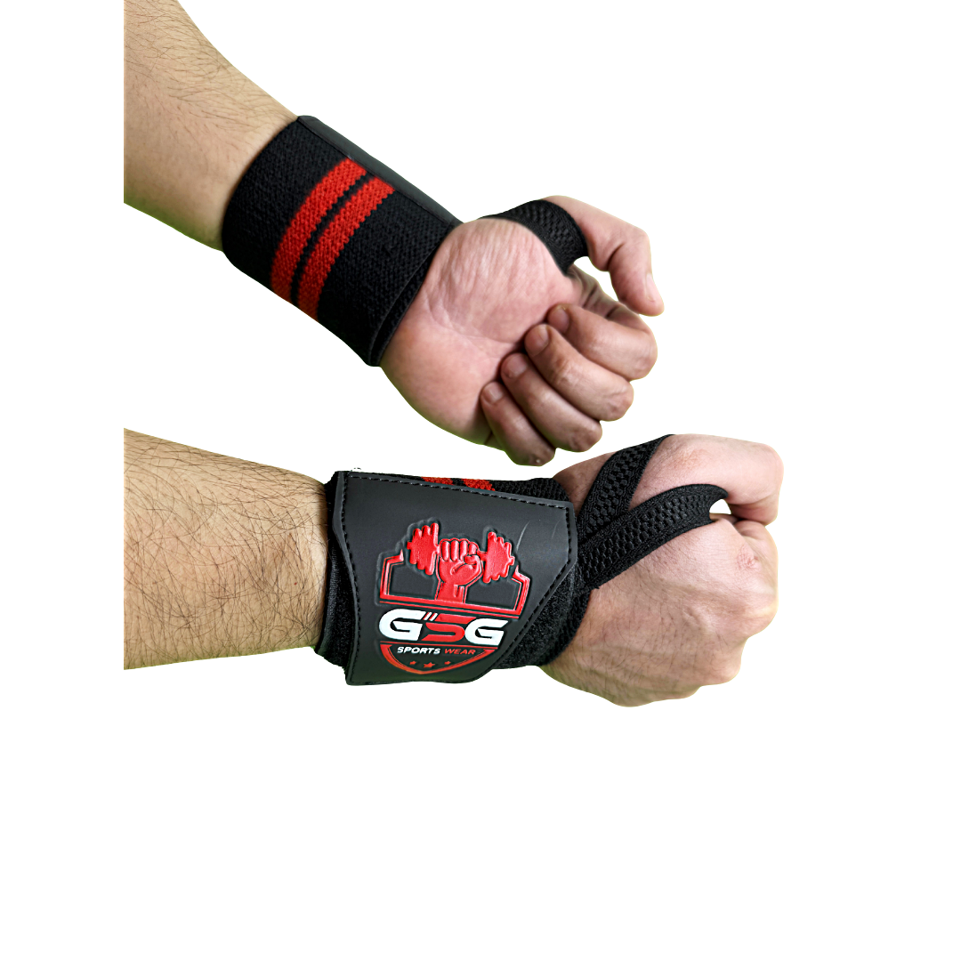Wrist Straps – Red & Black| GSG Sports Wear