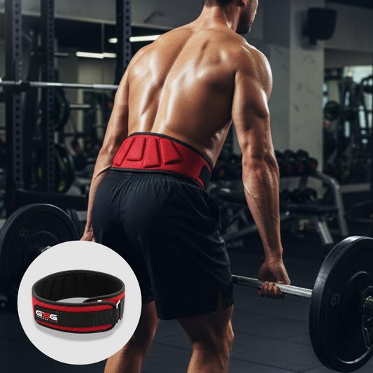 6" REINFORCED NYLON LIFTING BELT - Red