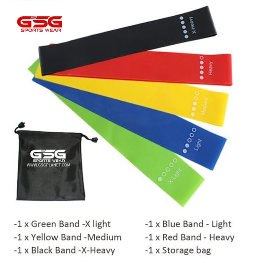 GSG Resistance Bands Set – 5 Level Workout Straps for Home & Gym