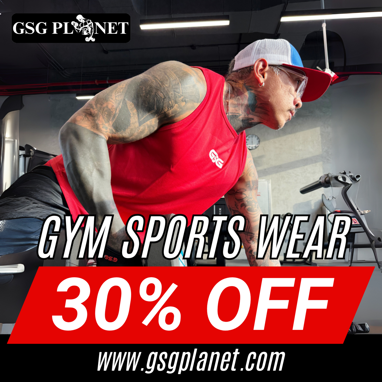 GSG Tank Top Dry-Fit Sleeveless Shirt – RED