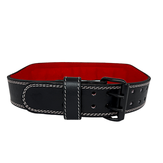 GSG Pro Gym Leather BeltDouble Prong Gold Black Edition