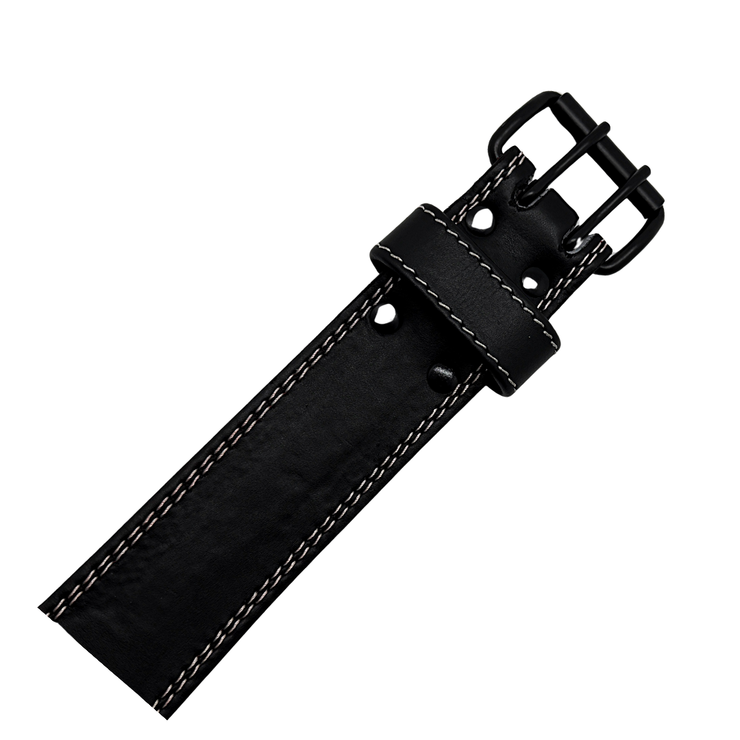 GSG Pro Gym Leather BeltDouble Prong Gold Black Edition