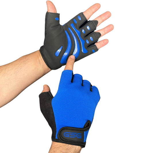 Strong Grip Fingerless Gym Gloves – Blue