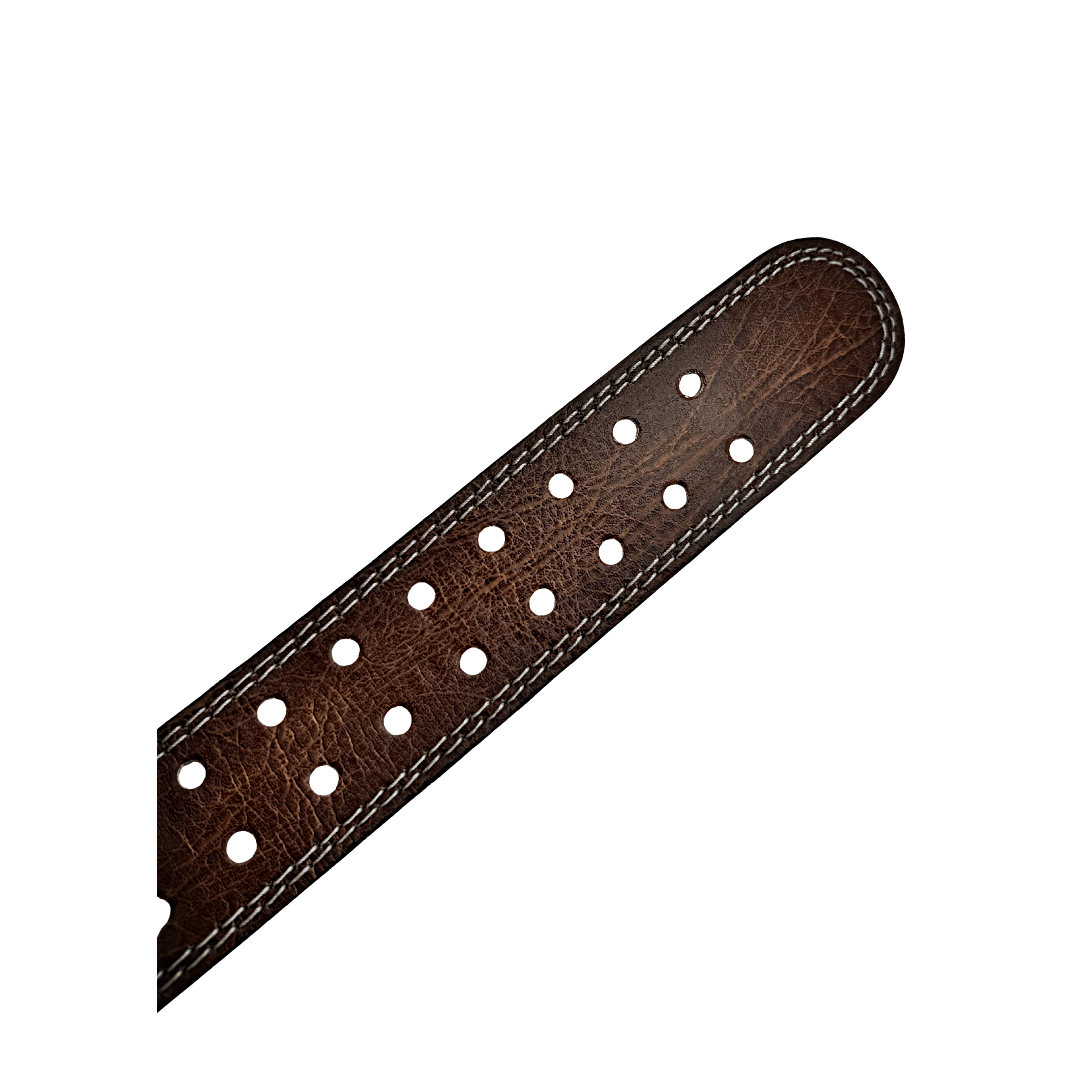 GSG Pro Gym Leather Belt Double Prong Gold Brown Edition