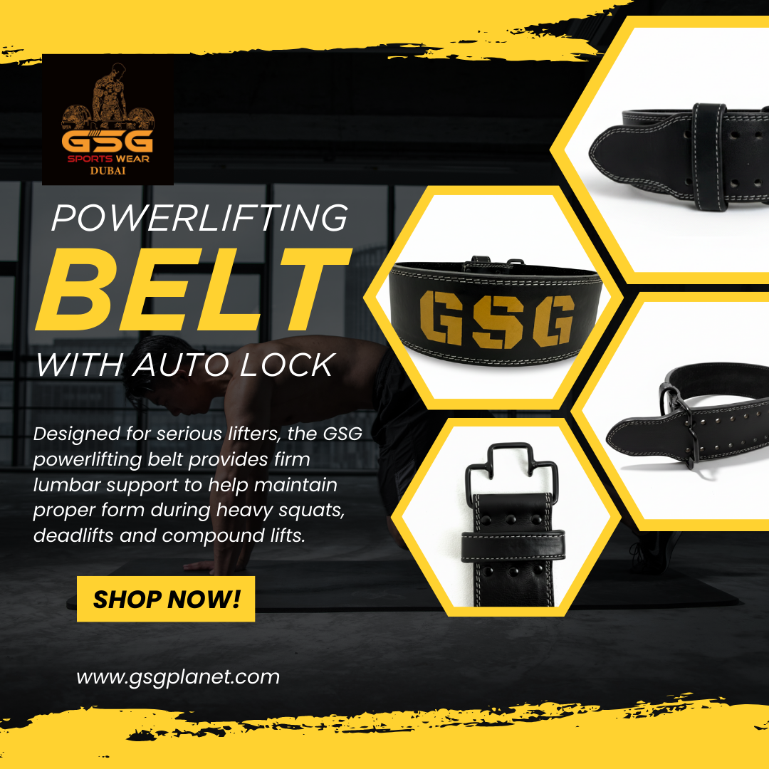 GSG Powerlifting Belt with Auto Lock