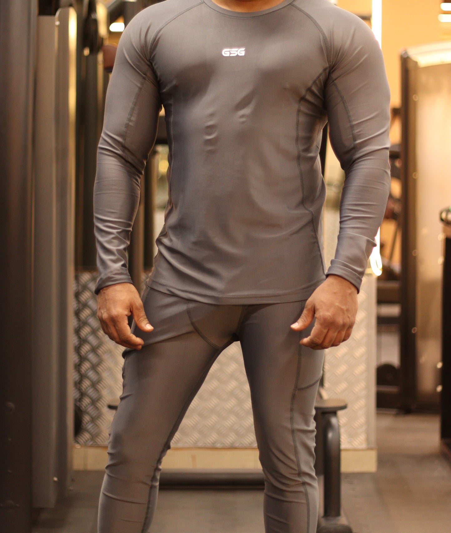 GSG Compression Shirt - Black & Grey | High-Performance Gym Wear