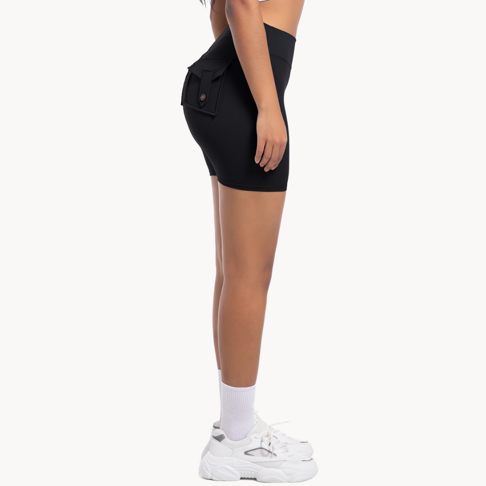 GSG Scrunch Pocket Womens Shorts - Black