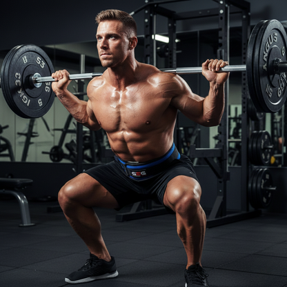 6" REINFORCED NYLON LIFTING BELT - Blue