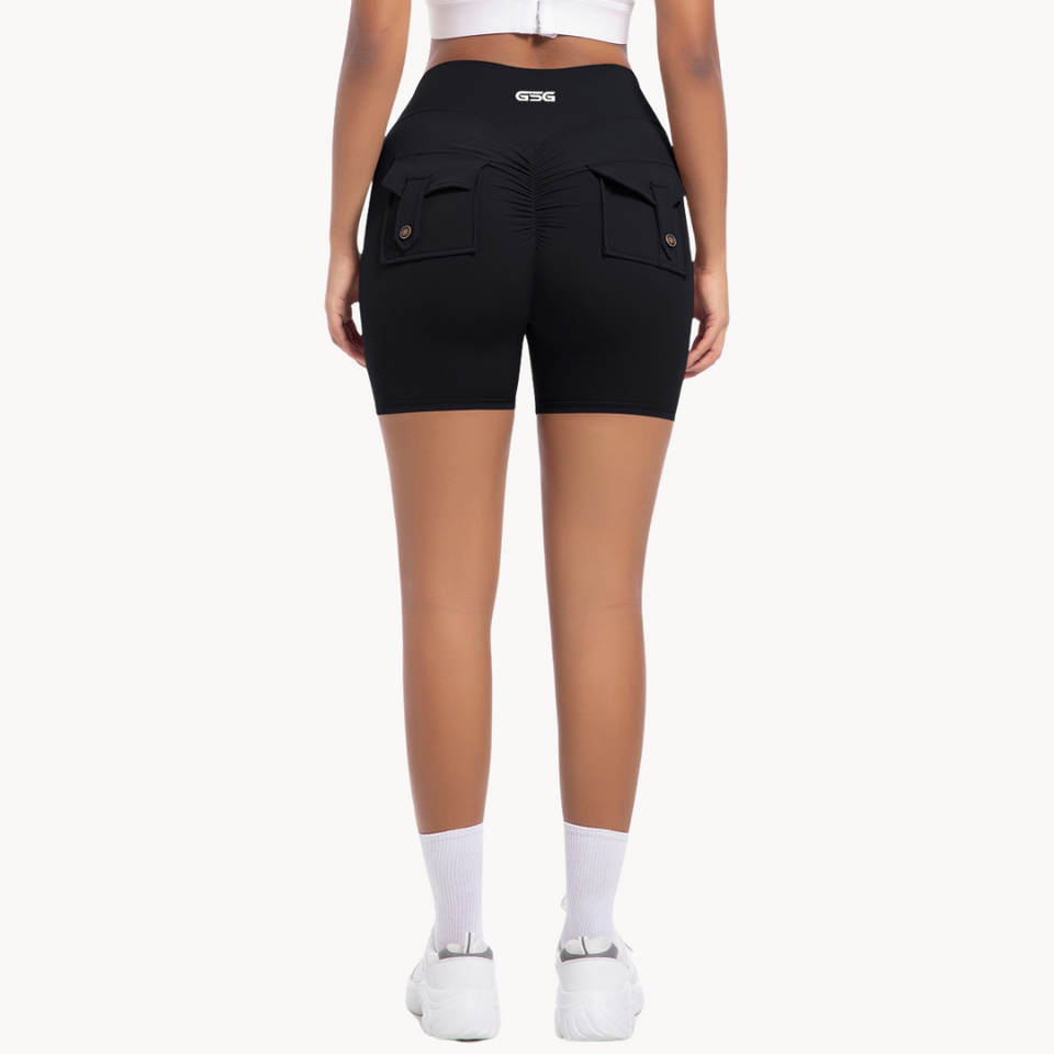 GSG Scrunch Pocket Womens Shorts - Black