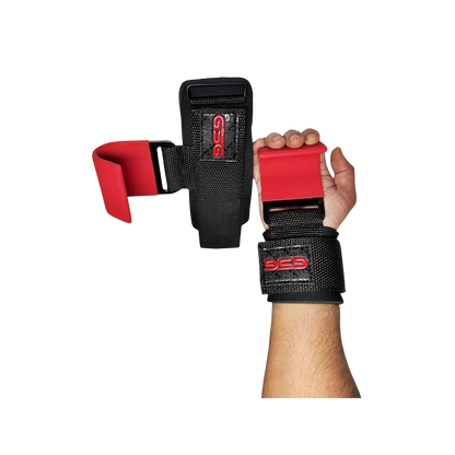 GSG Heavy Duty Weight Lifting Hooks-Red