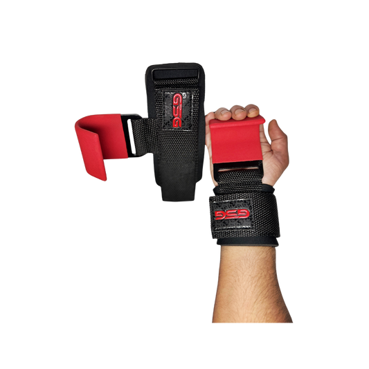 GSG Heavy Duty Weight Lifting Hooks-Red