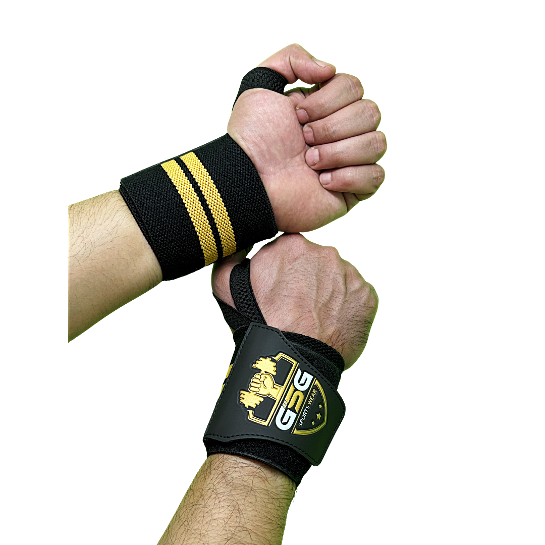 Wrist Straps – Yellow & Balck| GSG Sports Wear