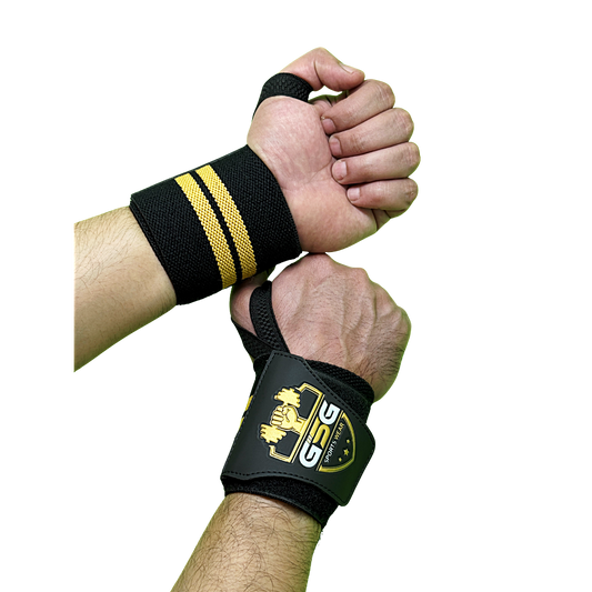 Wrist Straps – Yellow & Balck| GSG Sports Wear