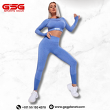 GSG 2pcs Solid Blue Royal  Workout Sets