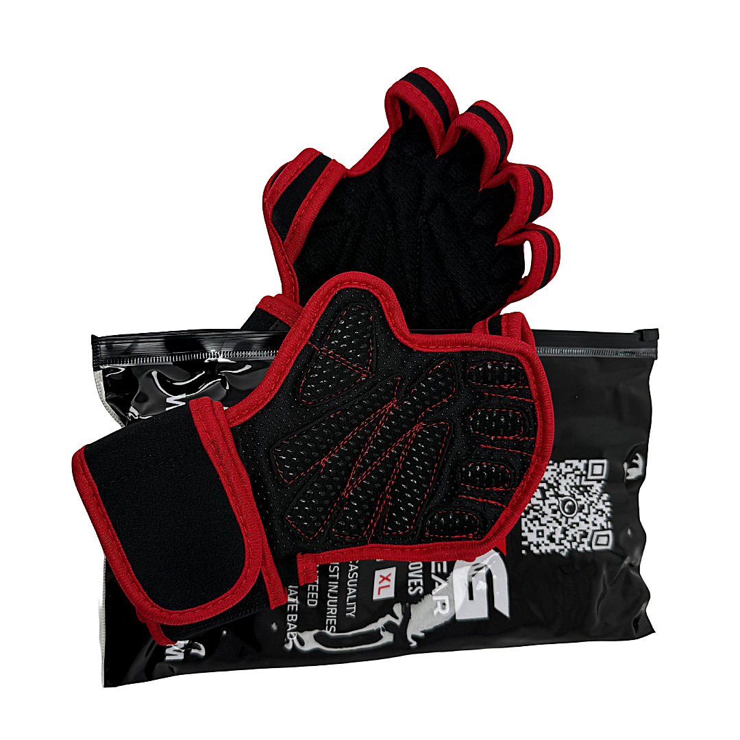 Breathable Workout Gloves - Black & Red