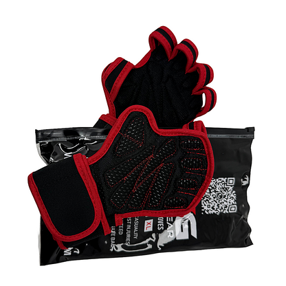 Breathable Workout Gloves - Black & Red