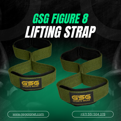 GSG Figure 8 Lifting Strap – Heavy Duty Wrist Support for Deadlifts & Powerlifting