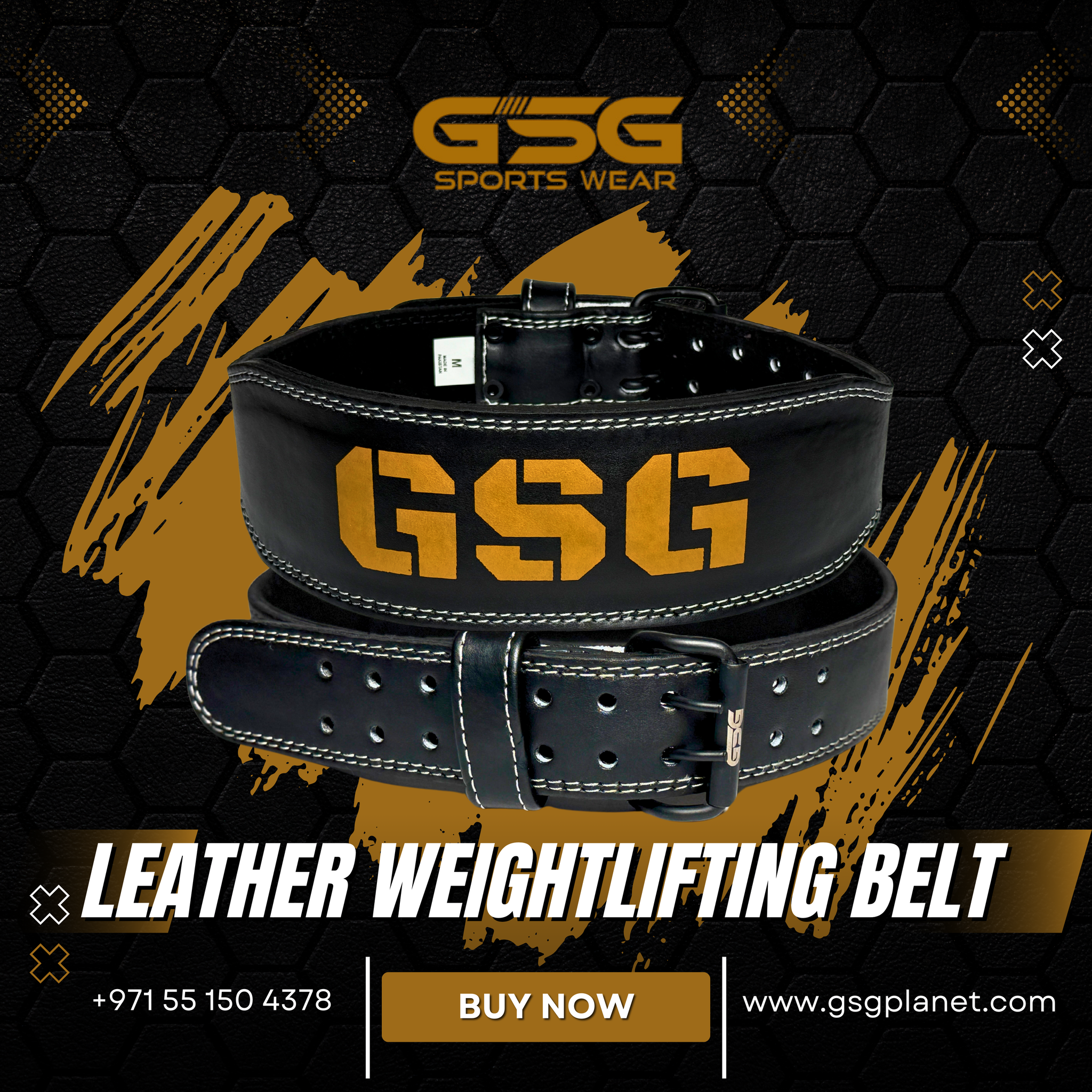 GSG Premium Leather Weightlifting Belt