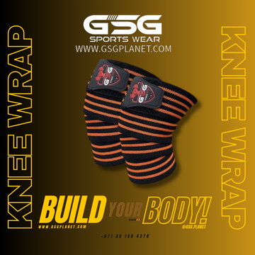 Knee Wraps for Weightlifting & Squats-Orange