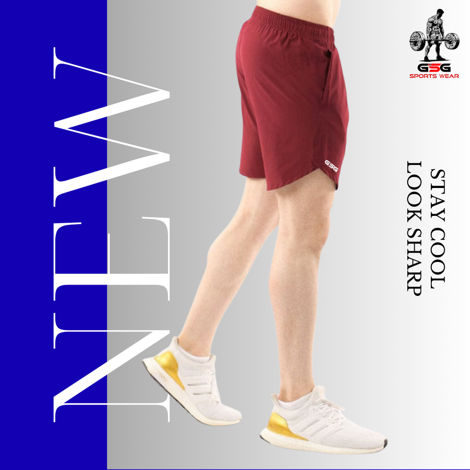 Active Wear Plain Shorts - Red