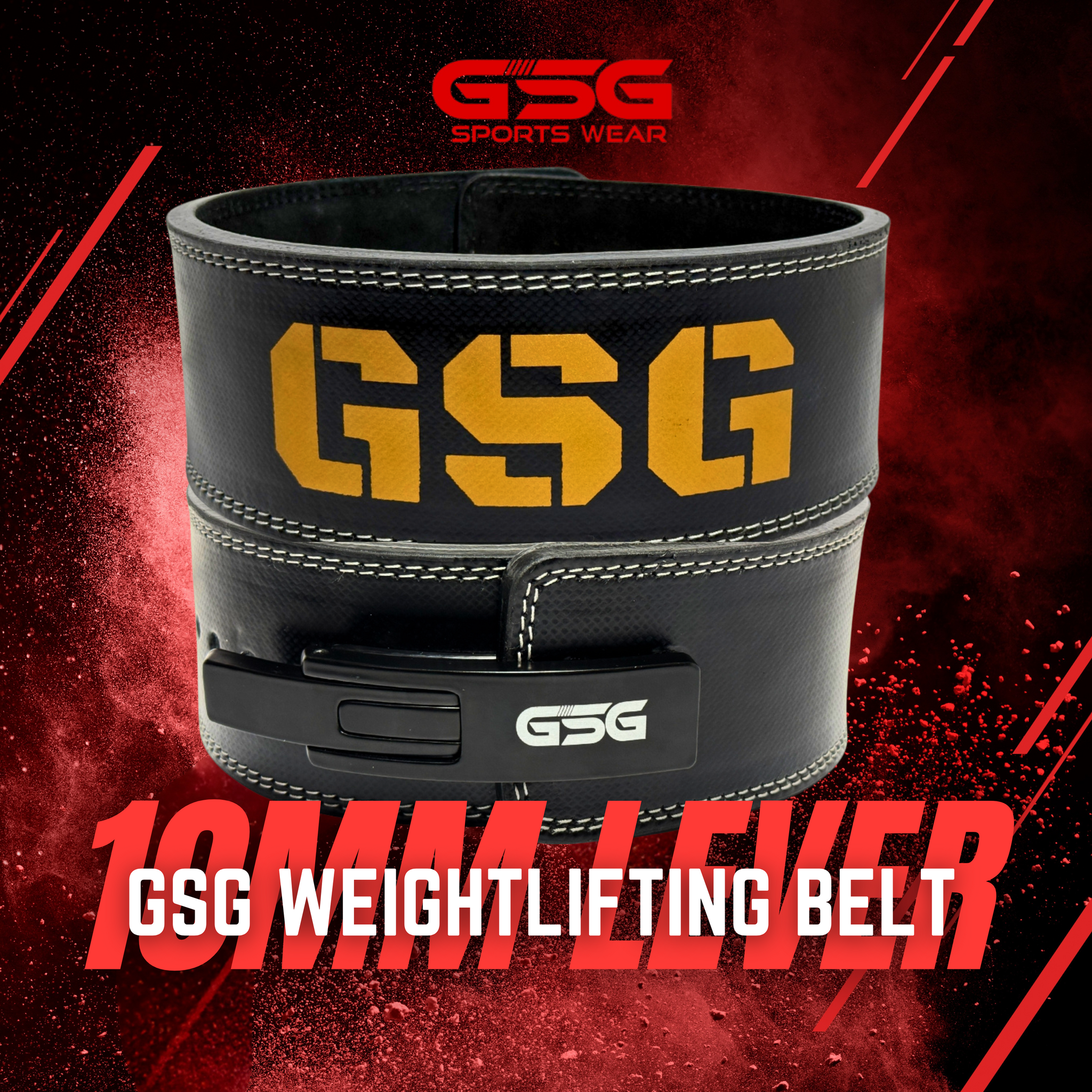 GSG 10mm Lever Weightlifting Belt – Pro Back Support UAE