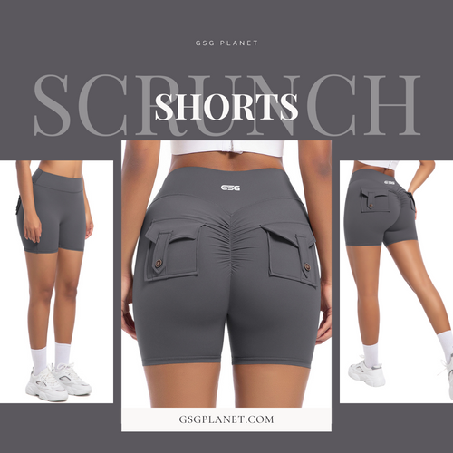 GSG Scrunch Pocket Womens Shorts - Gray