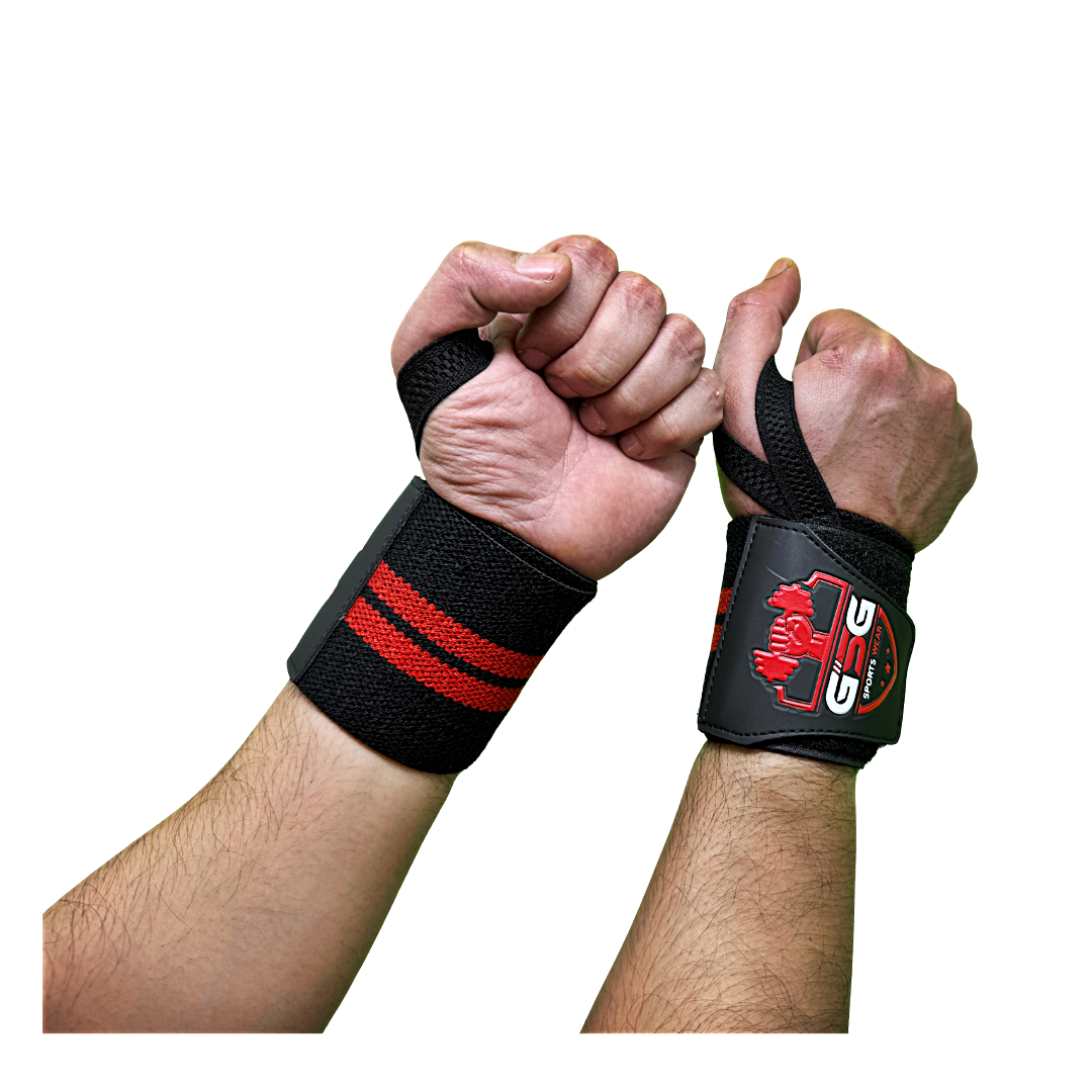 Wrist Straps – Red & Black| GSG Sports Wear