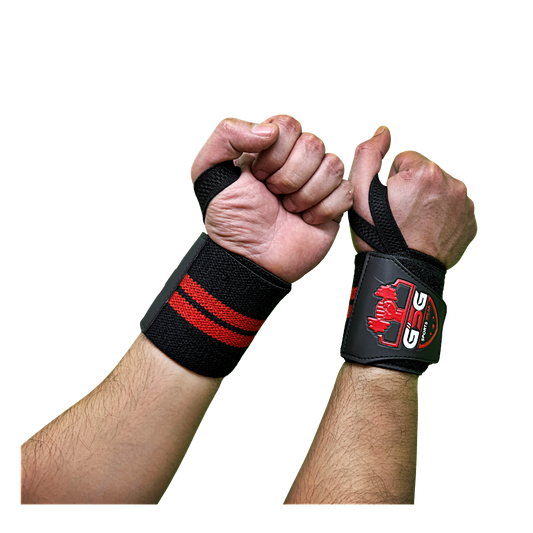 Wrist Straps – Red & Black| GSG Sports Wear