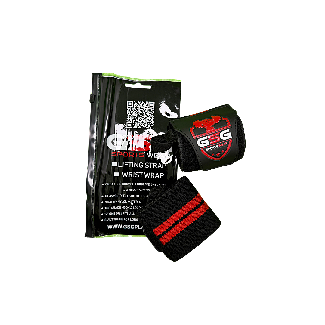 Wrist Straps – Red & Black| GSG Sports Wear