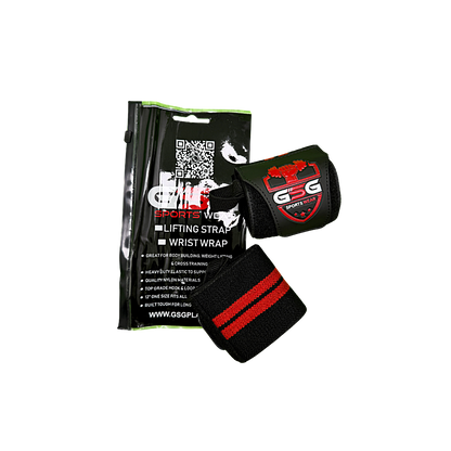 Wrist Straps – Red & Black| GSG Sports Wear