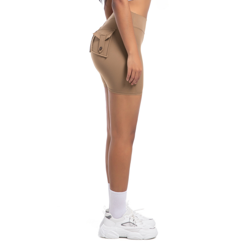 GSG Scrunch Pocket Womens Shorts - Brown