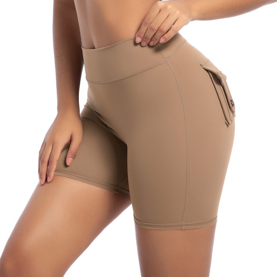 GSG Scrunch Pocket Womens Shorts - Brown