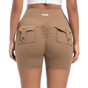 GSG Scrunch Pocket Womens Shorts - Brown