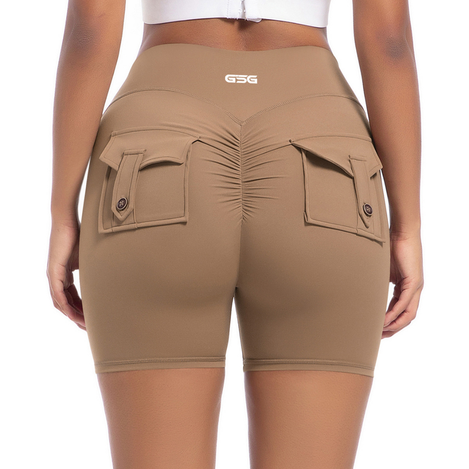 GSG Scrunch Pocket Womens Shorts - Brown
