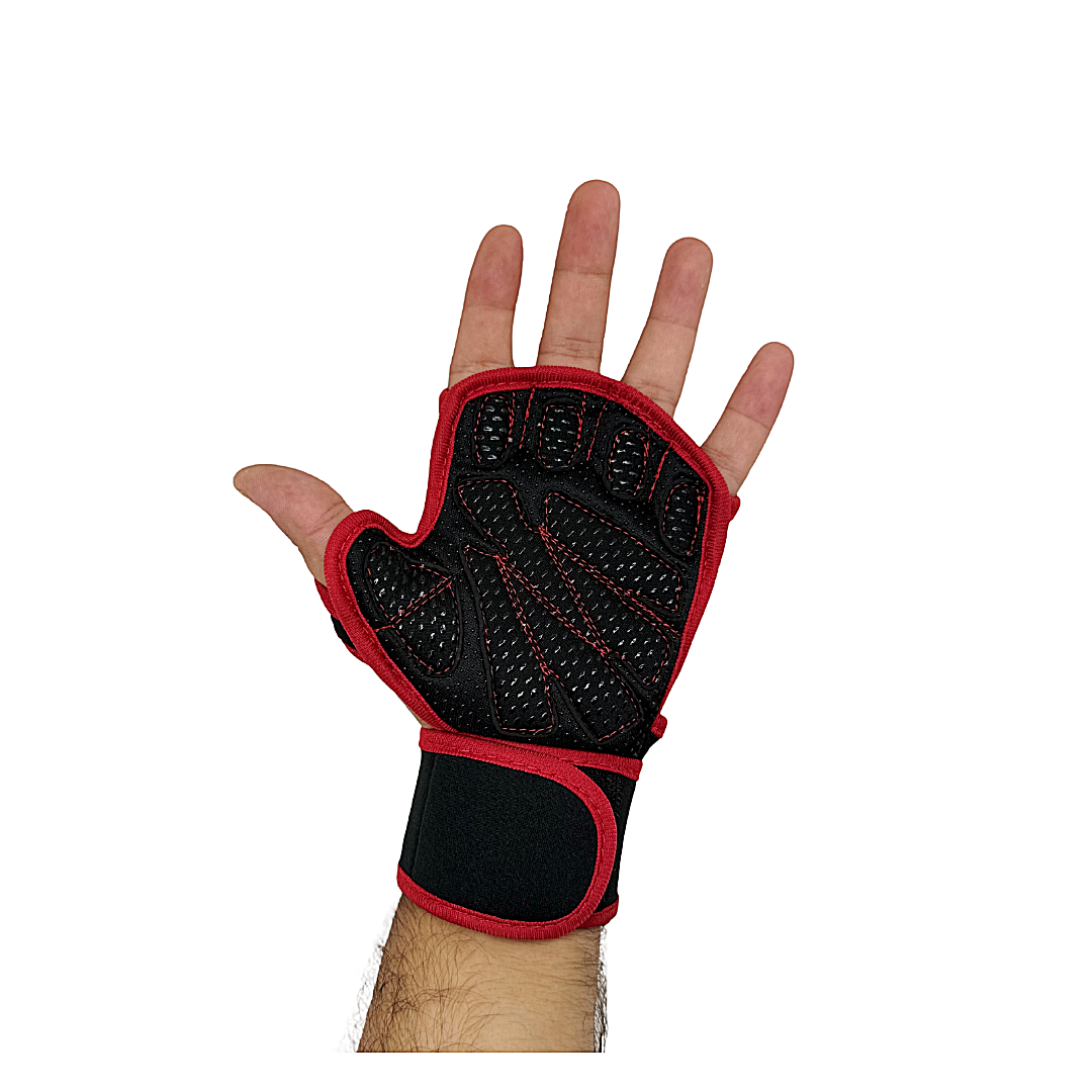 Breathable Workout Gloves - Black & Red