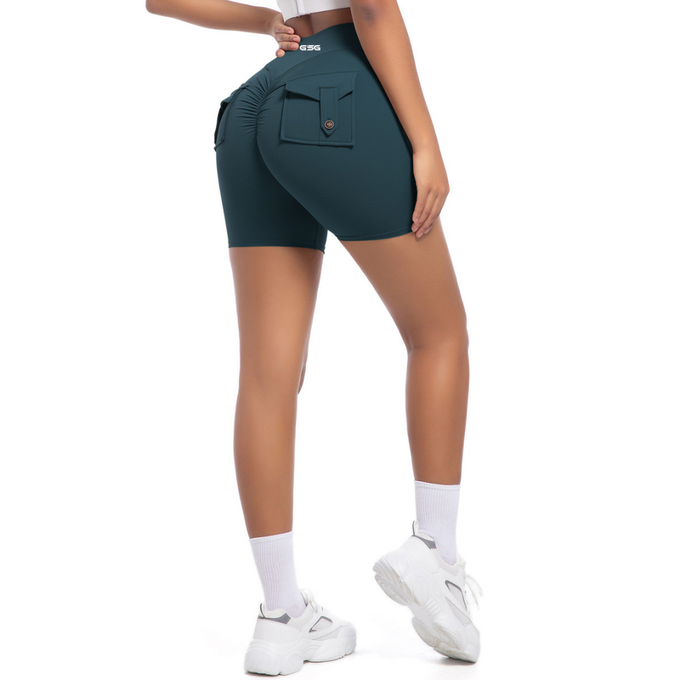 GSG Scrunch Pocket Womens Shorts - Green