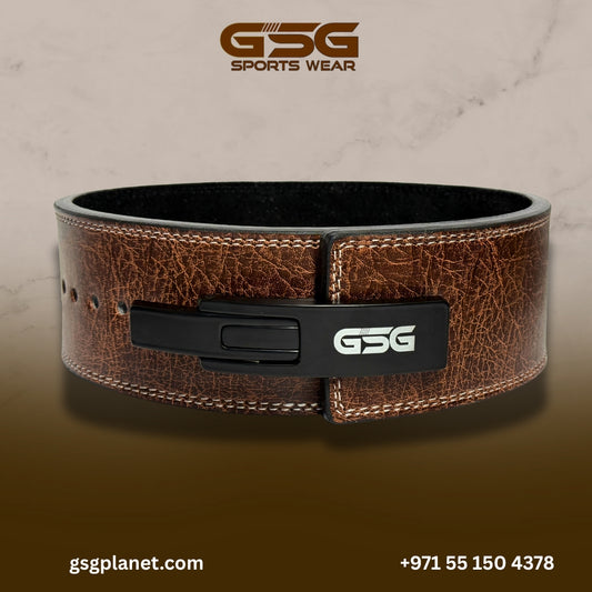 GSG Lever Gym Belt – Heavy-Duty Leather Weightlifting Belt for Men in UAE