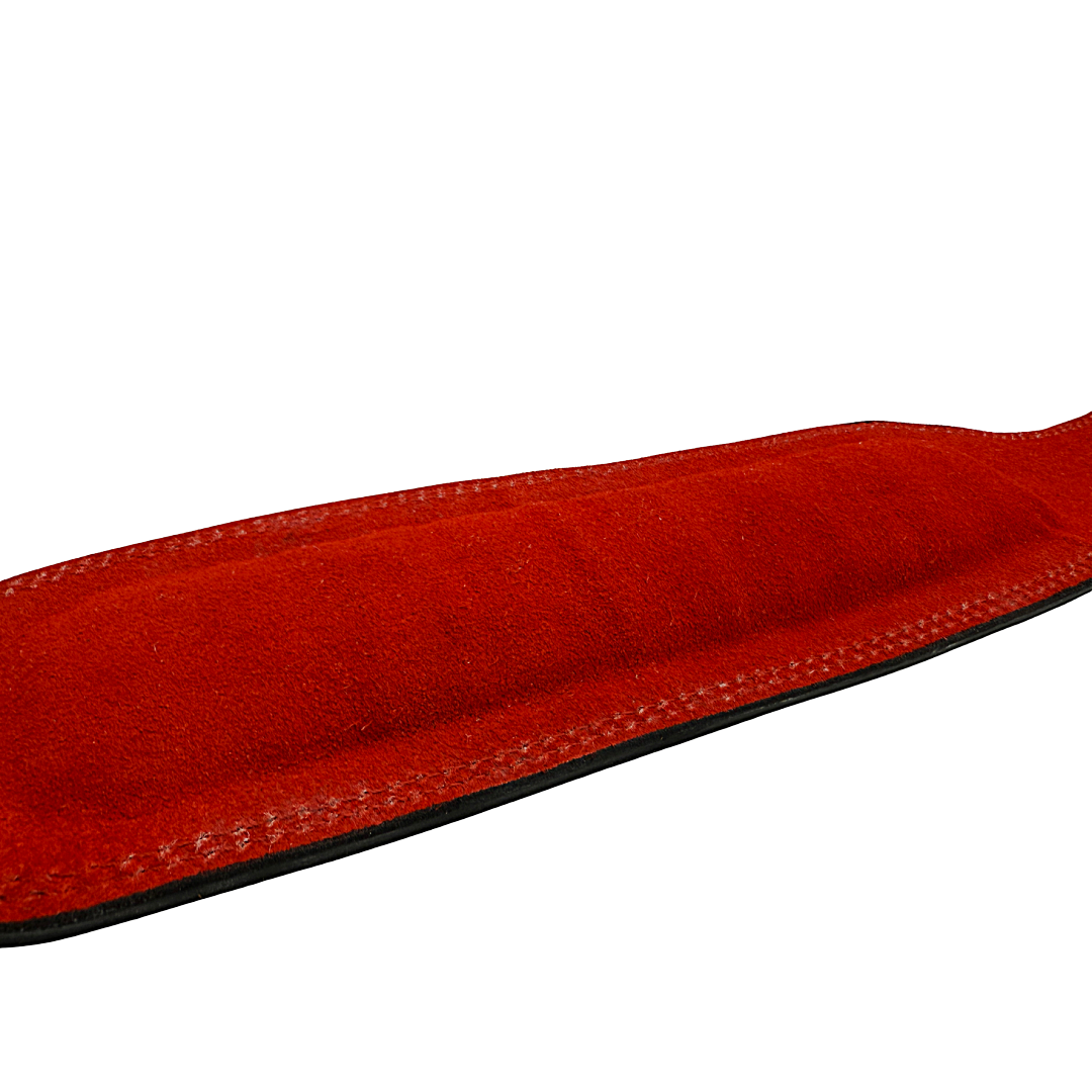 GSG Pro Gym Leather Belt - Double Prong - Black & Red Edition