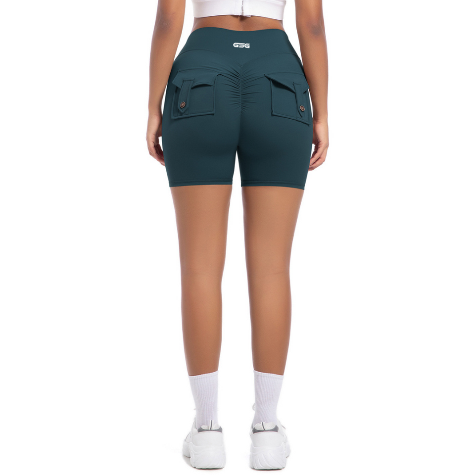 GSG Scrunch Pocket Womens Shorts - Green