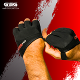 GSG PRO Grip Lifting Pads –  Red Gym Gloves with Fingerless Design & Superior Palm Grip