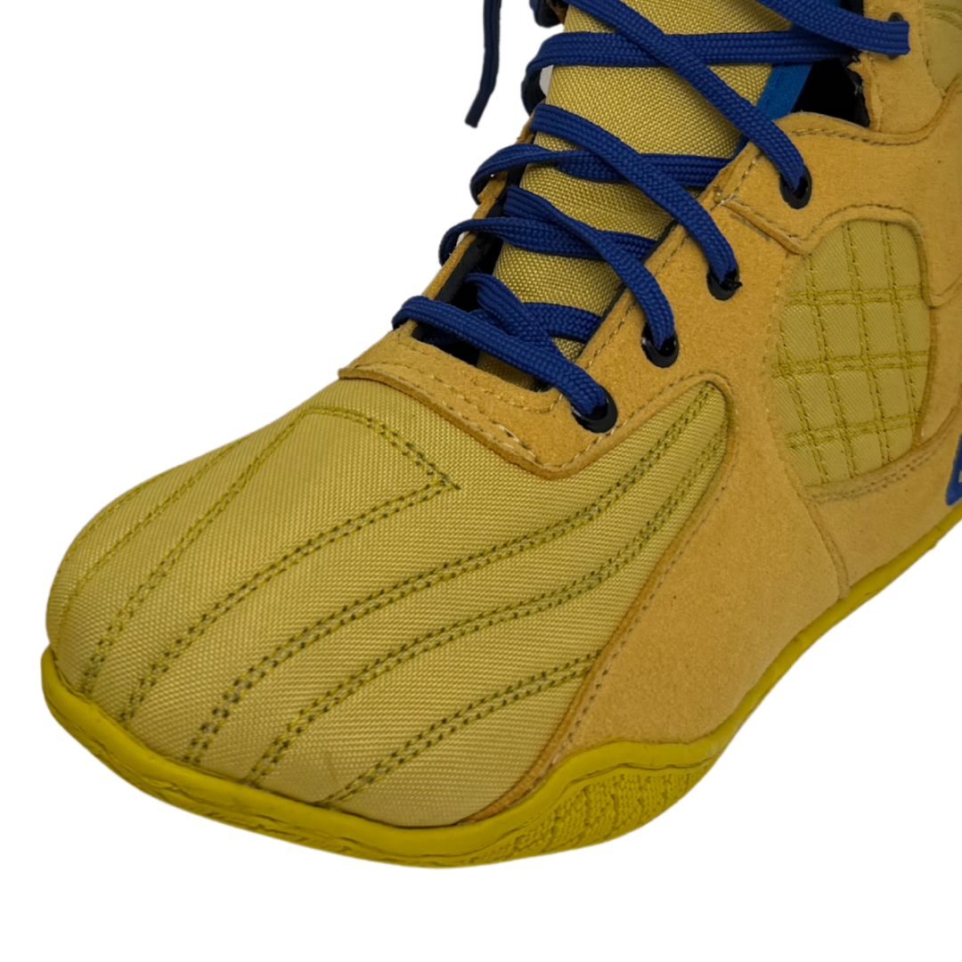 Professional Gym, Wrestling and Boxing Shoes Lightweight High Ankle Support (Yellow & Blue)