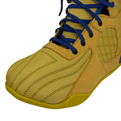 Professional Gym, Wrestling and Boxing Shoes Lightweight High Ankle Support (Yellow & Blue)