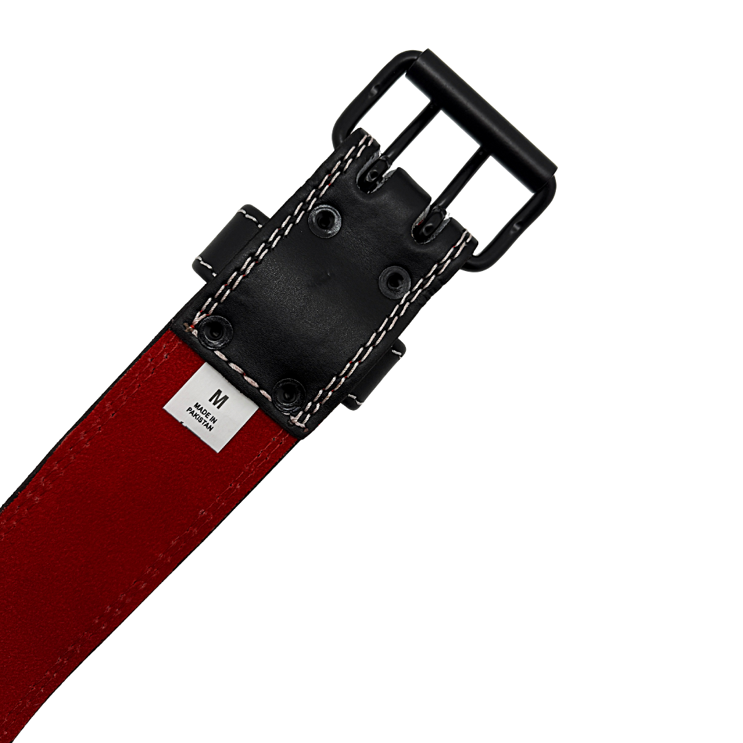 GSG Pro Gym Leather BeltDouble Prong Gold Black Edition