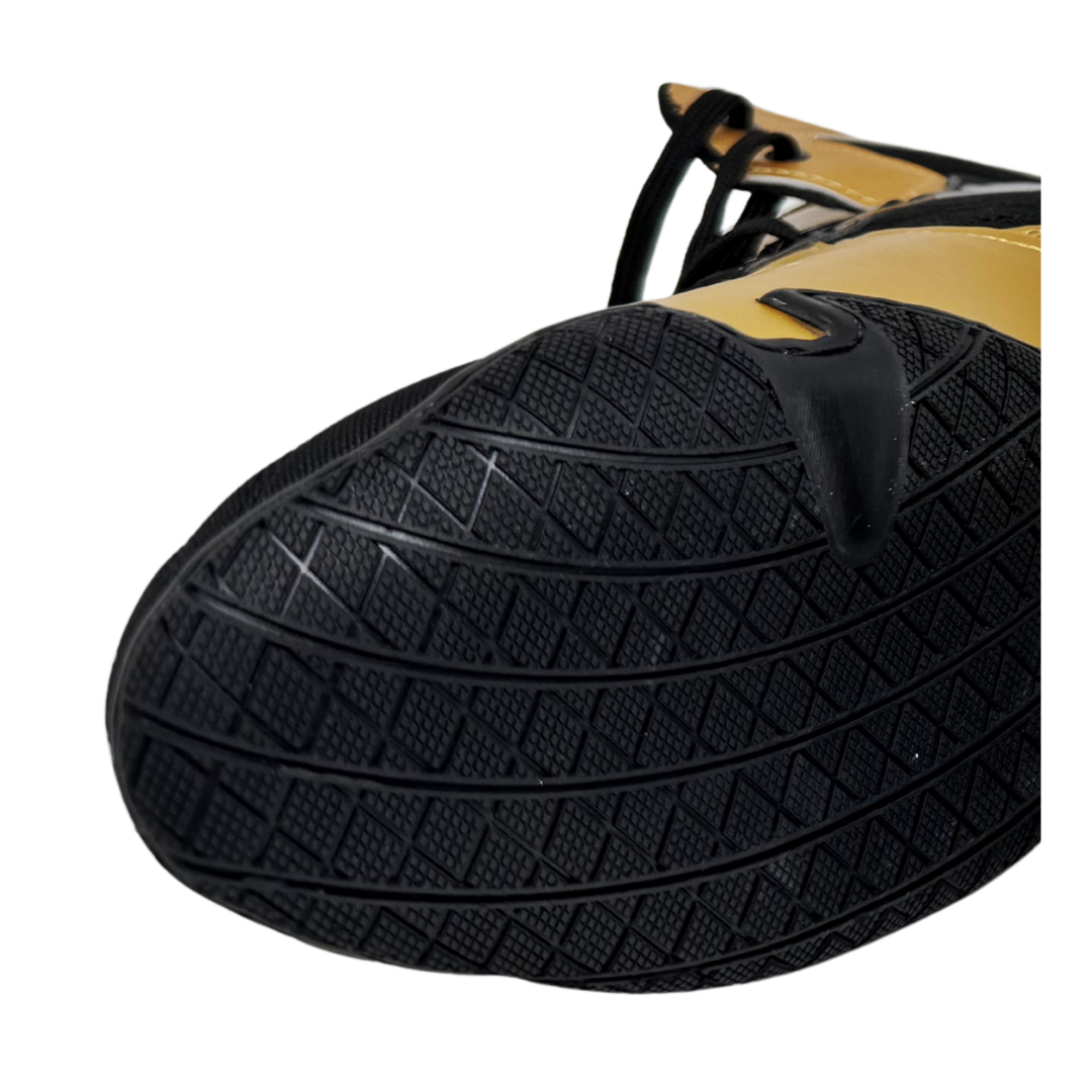 Professional Gym Wrestling and Boxing Shoes Lightweight Ankle Support Golden PU Leather